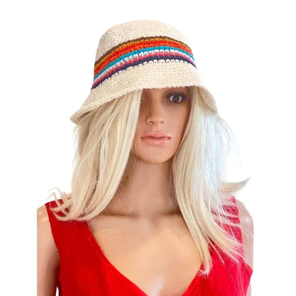 NWT Marine Layer Crochet Bucket Hat in Multi Stripe MSRP$75 - Picture 15 of 15